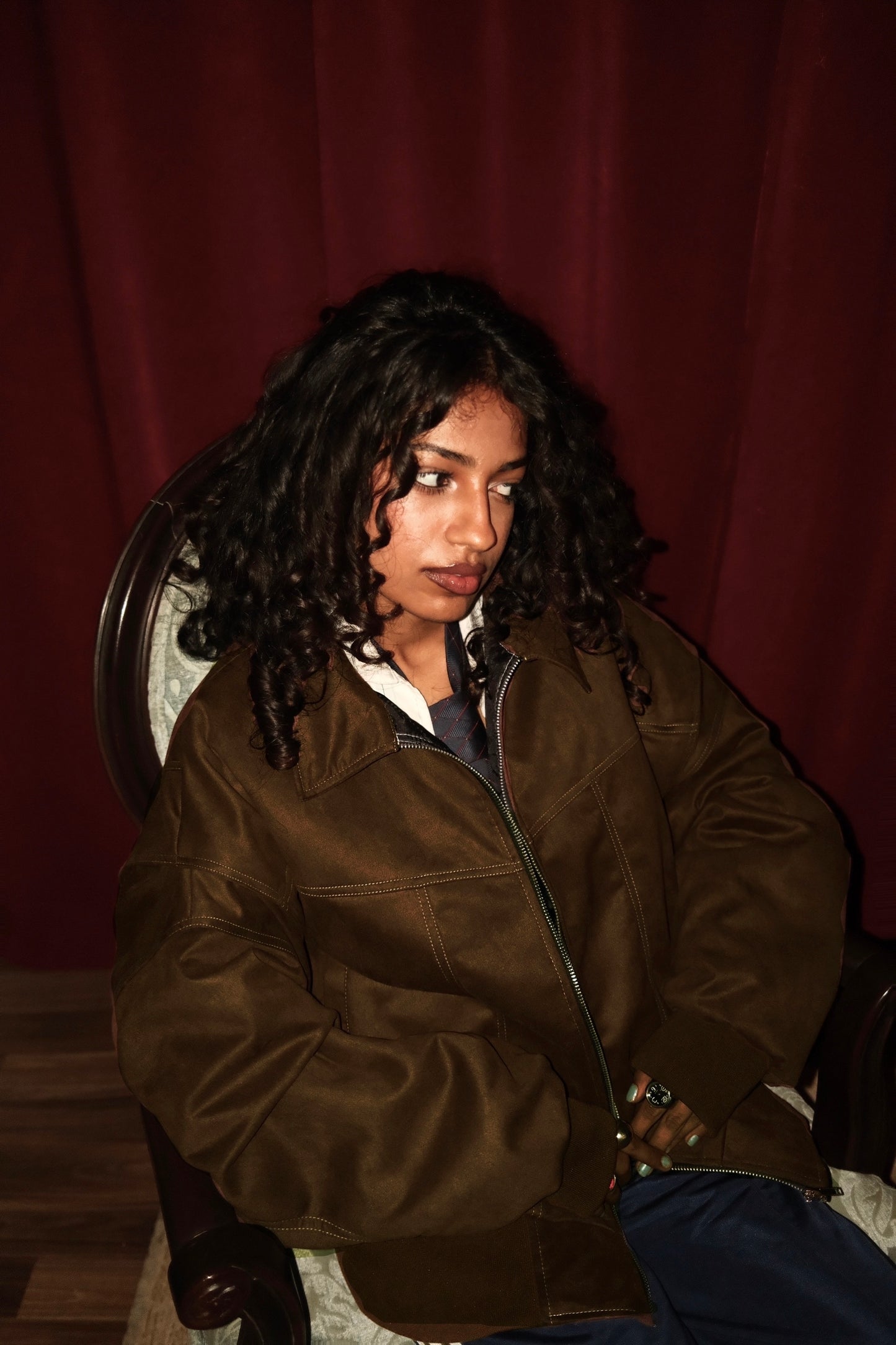 Brown vintage suede jacket