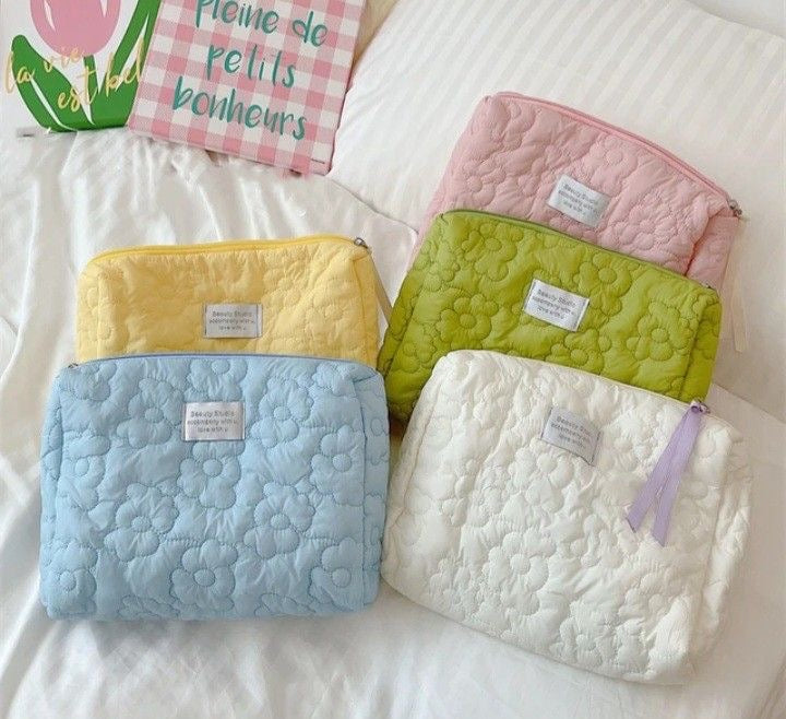 floral quilted cosmetics bag