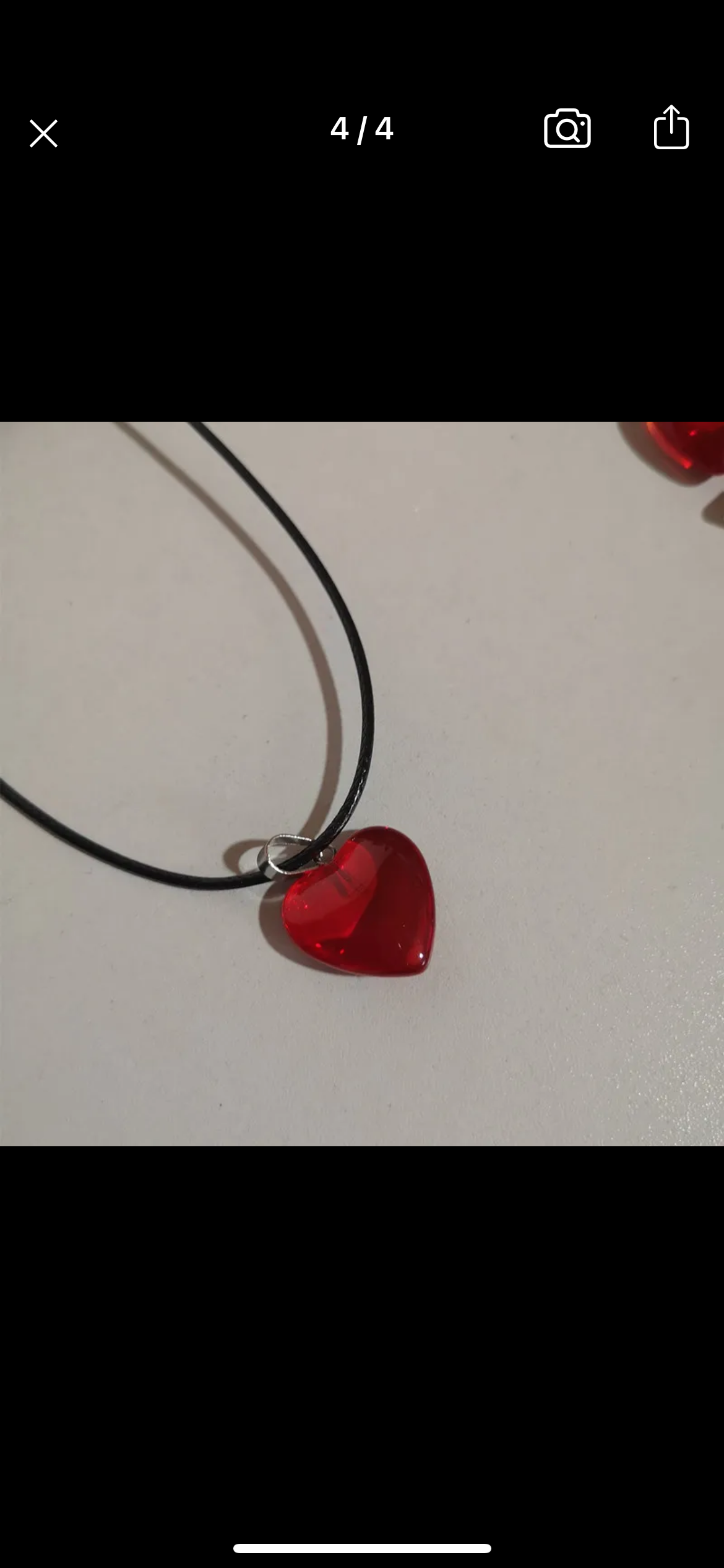 Red Glass Heart Necklace