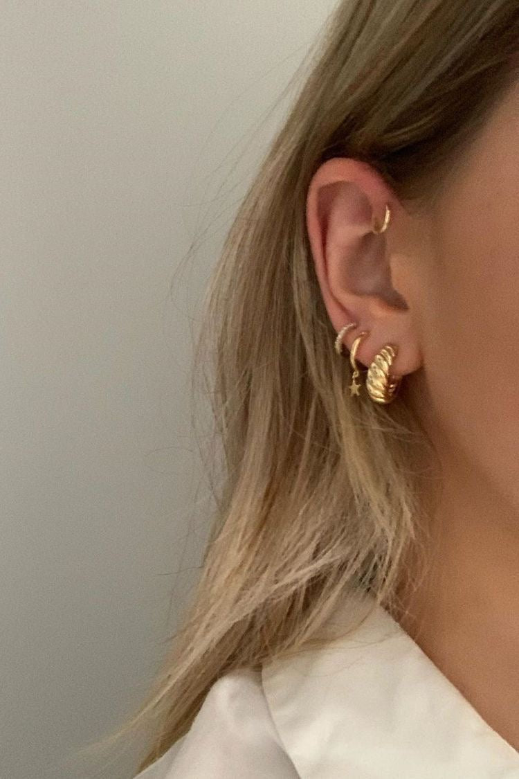 Gold Coissant Earrings