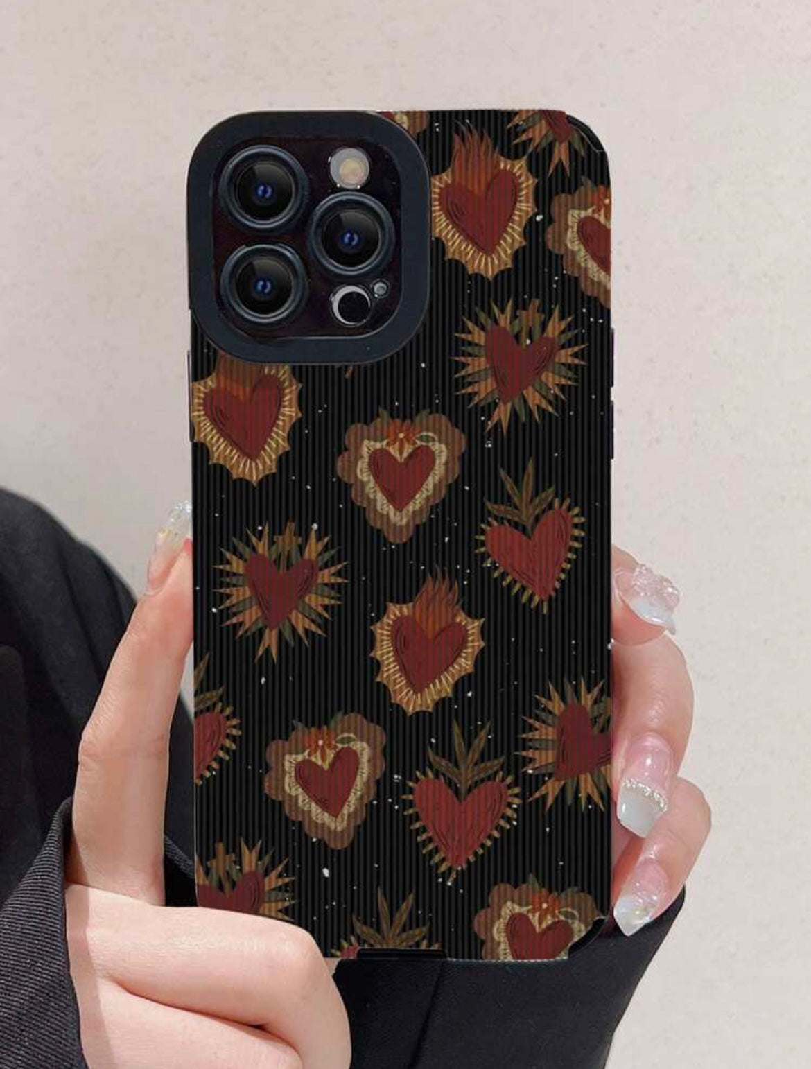 firey hearts phone case